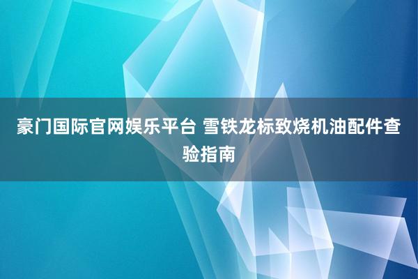 豪门国际官网娱乐平台 雪铁龙标致烧机油配件查验指南
