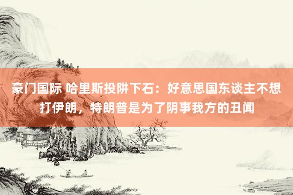豪门国际 哈里斯投阱下石：好意思国东谈主不想打伊朗，特朗普是为了阴事我方的丑闻