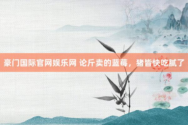 豪门国际官网娱乐网 论斤卖的蓝莓，猪皆快吃腻了