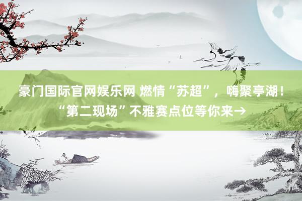 豪门国际官网娱乐网 燃情“苏超”，嗨聚亭湖！“第二现场”不雅赛点位等你来→